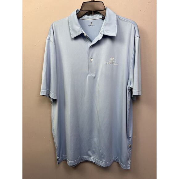 Palmer Course Polo Shirt Mens Large Blue Embroidered Golf Polyester Bamboo - Picture 1 of 7